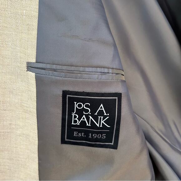 Jos. A. Bank Men’s Linen and Wool Blend Tan Sport Coat Blazer, Size 46R - Picture 14 of 16